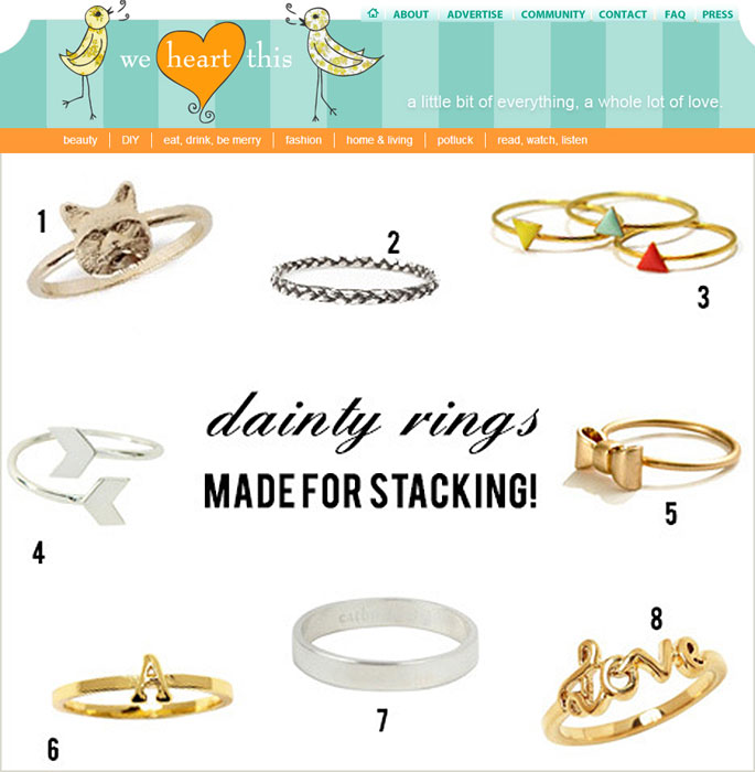 stacking rings on we heart this